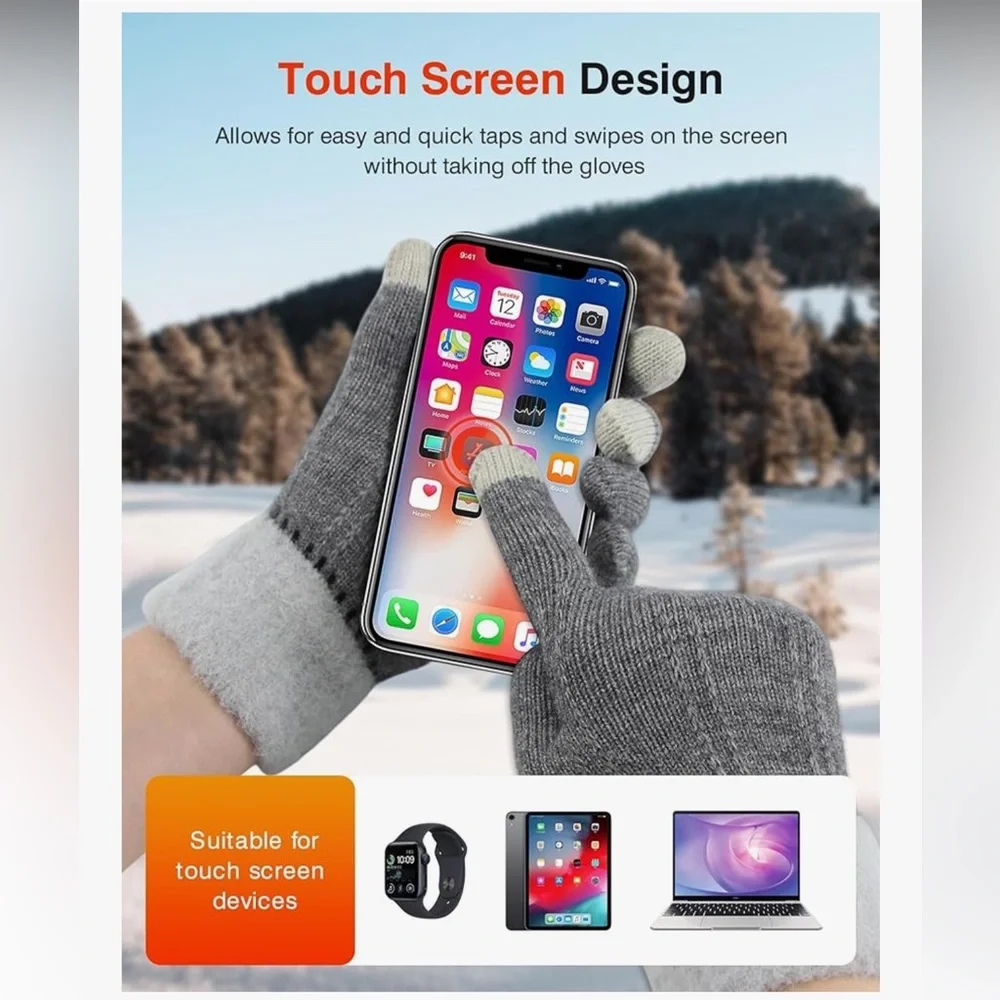 🆕 4 Pairs Winter Gloves for Women Winter Touchscreen Texting Gloves